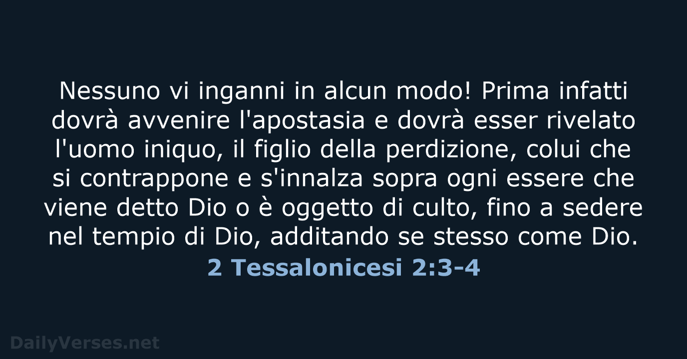 2 Tessalonicesi 2:3-4 - CEI