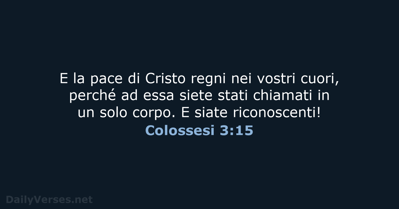 Colossesi 3:15 - CEI