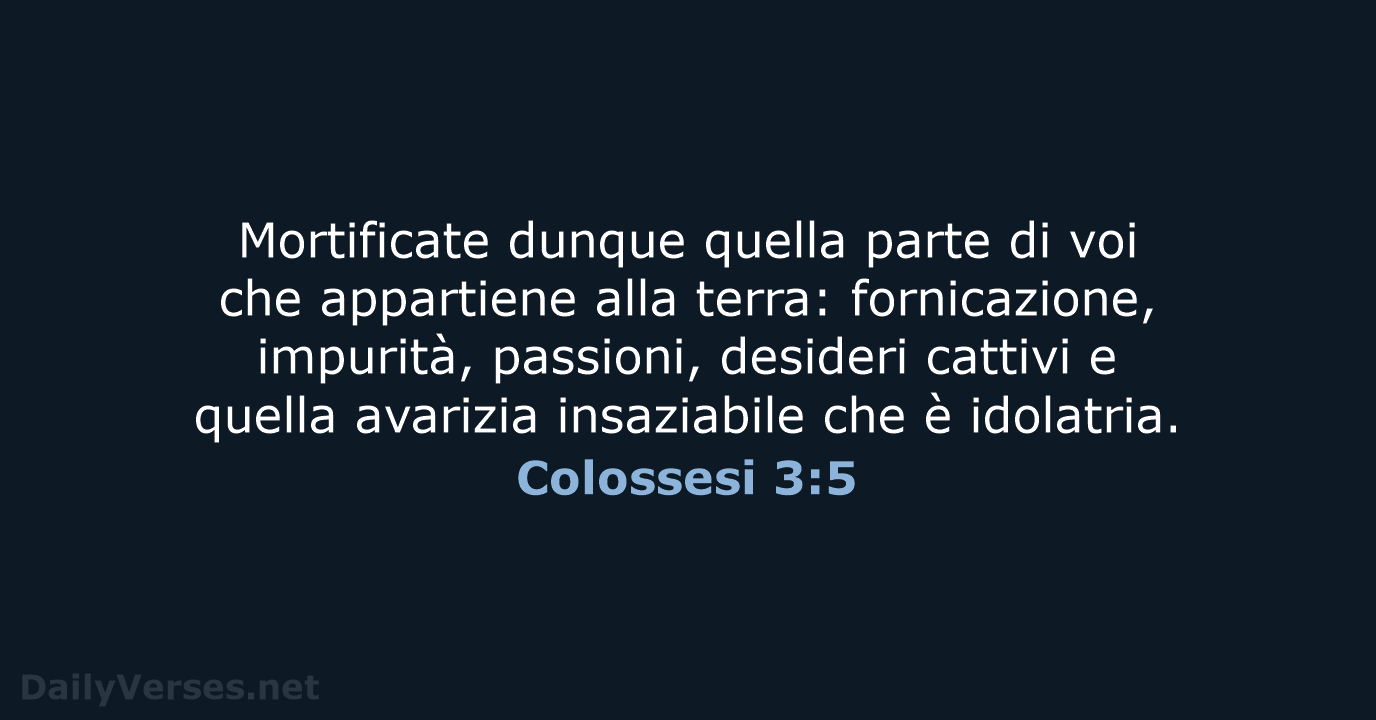 Colossesi 3:5 - CEI