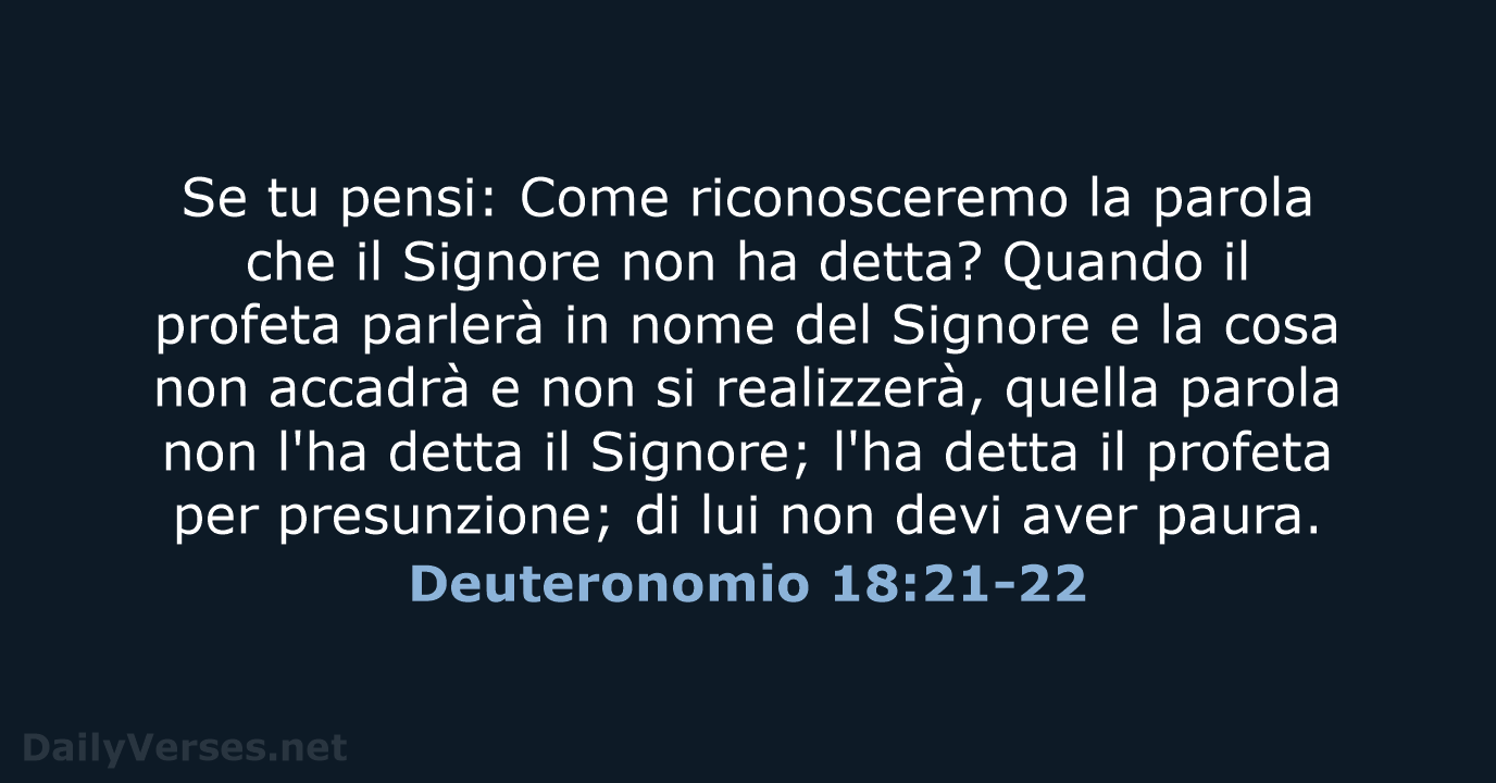 Deuteronomio 18:21-22 - CEI