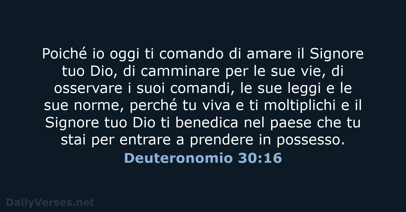 Deuteronomio 30:16 - CEI