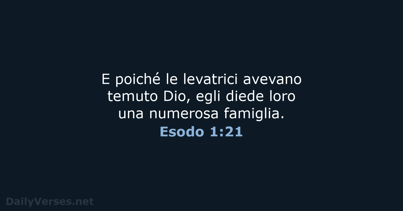 Esodo 1:21 - CEI