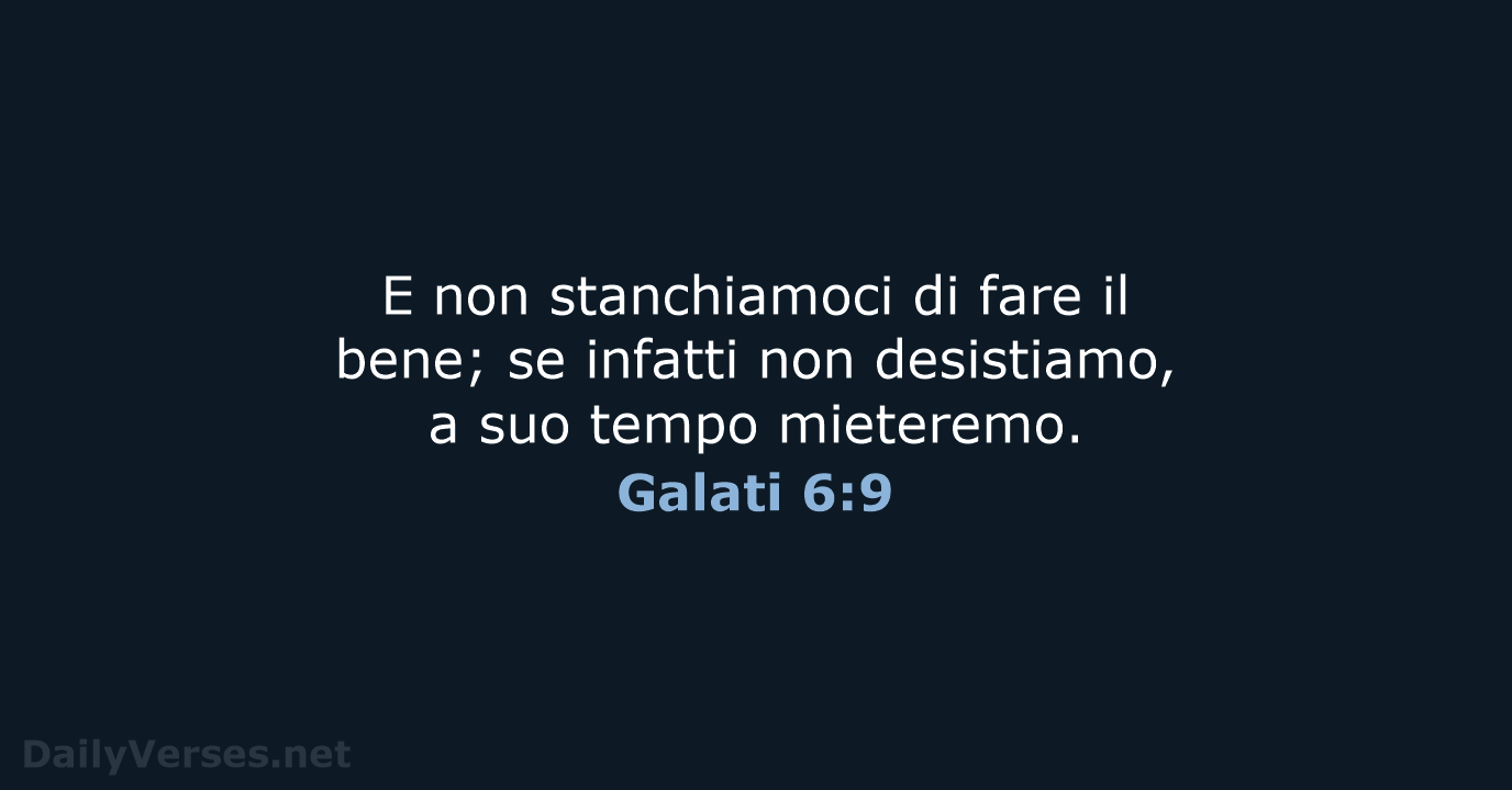 Galati 6:9 - CEI