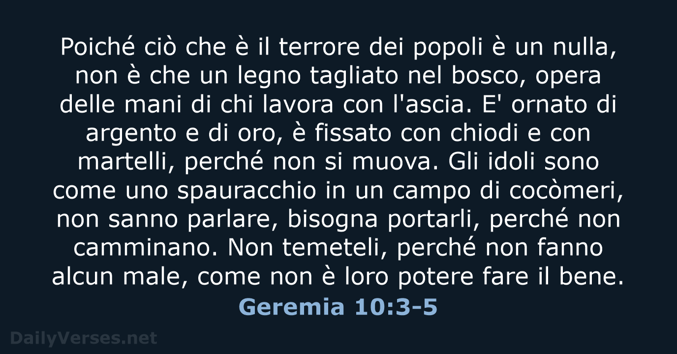 Geremia 10:3-5 - CEI