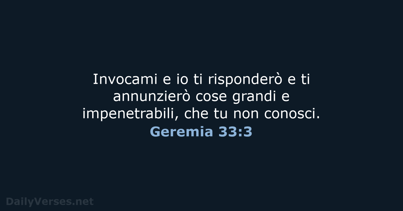 Geremia 33:3 - CEI