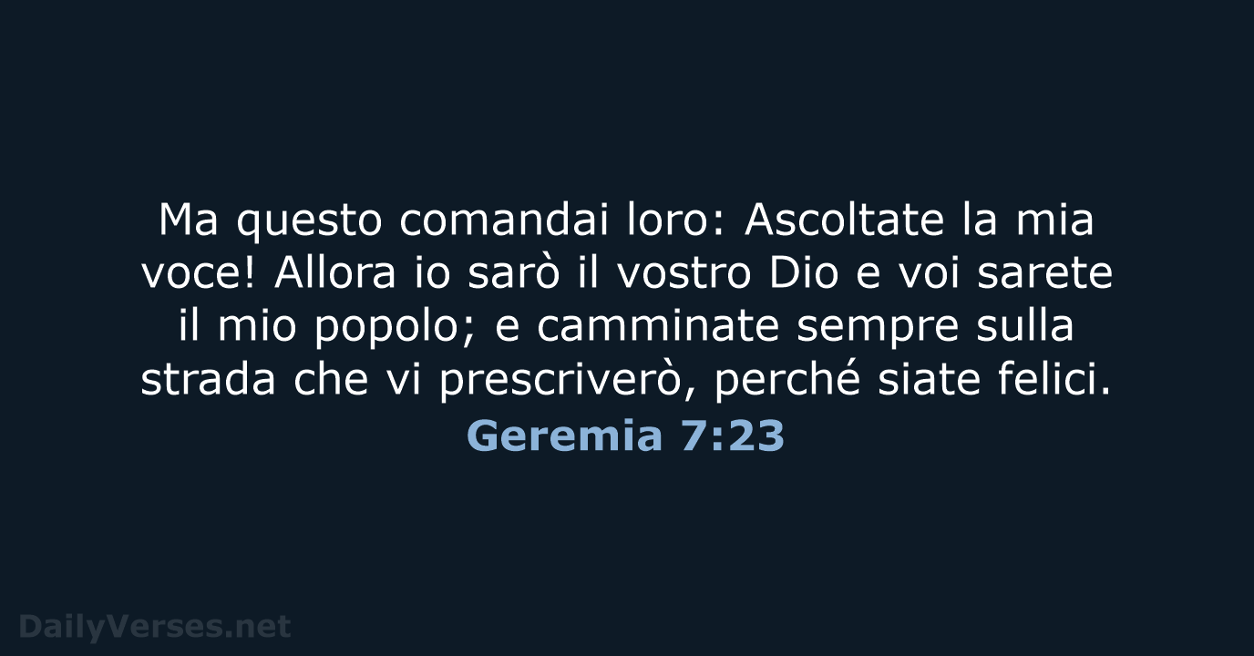 Geremia 7:23 - CEI