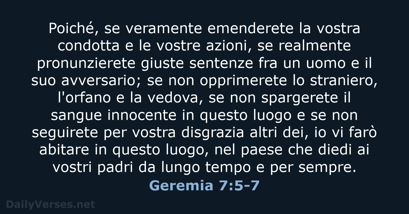 Geremia 7:5-7 - CEI
