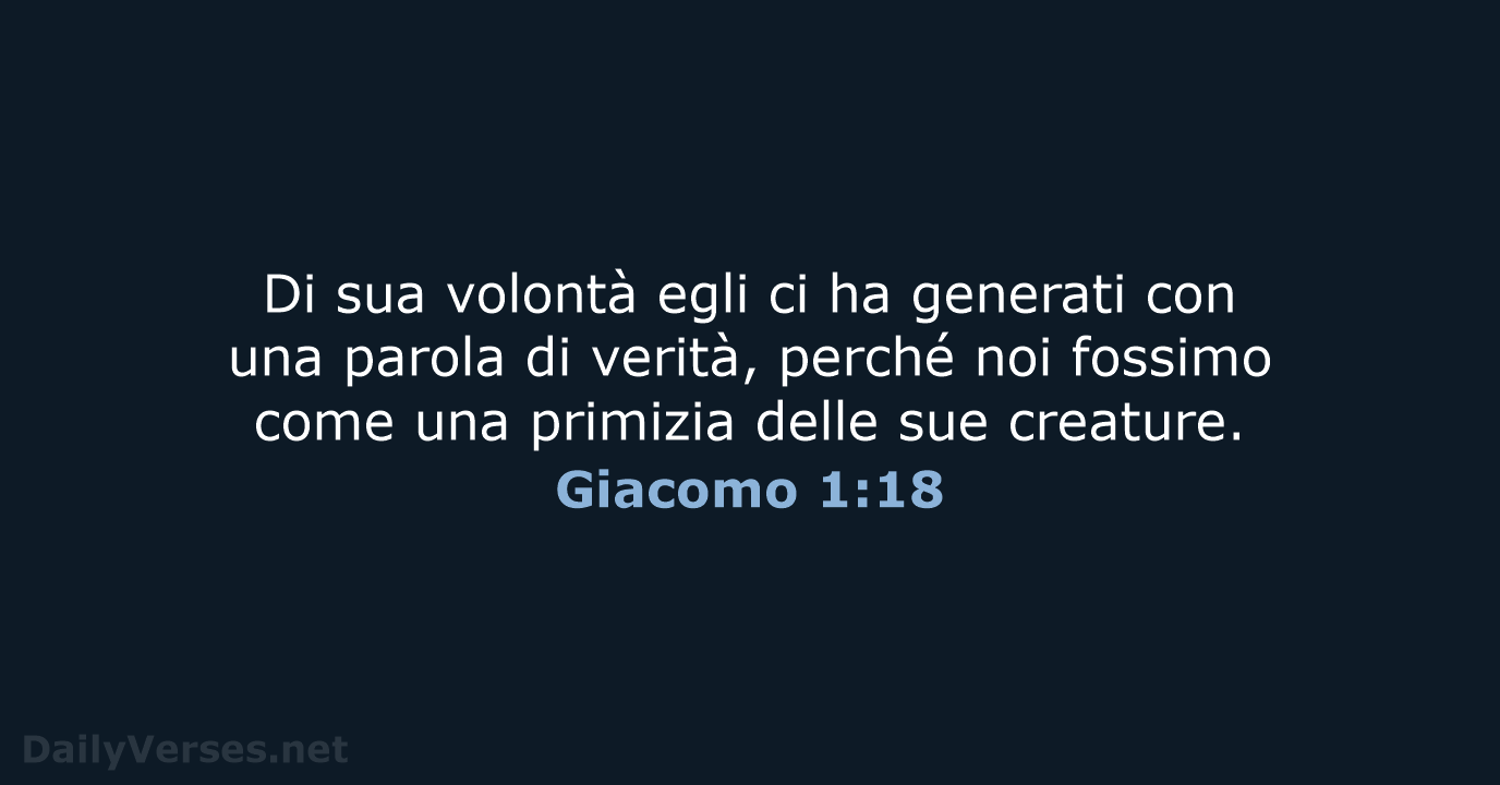 Giacomo 1:18 - CEI