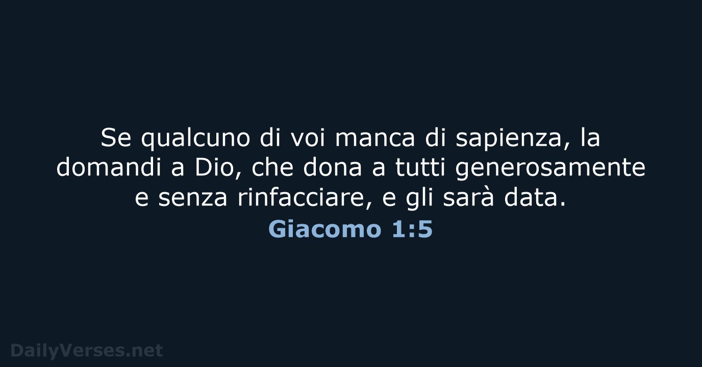 Giacomo 1:5 - CEI