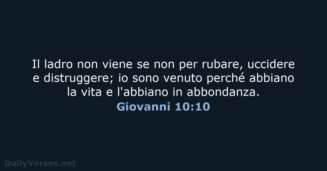 Giovanni 10:10 - CEI