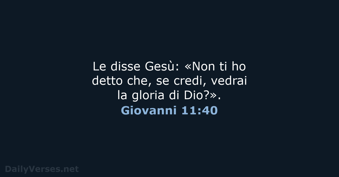 Giovanni 11:40 - CEI
