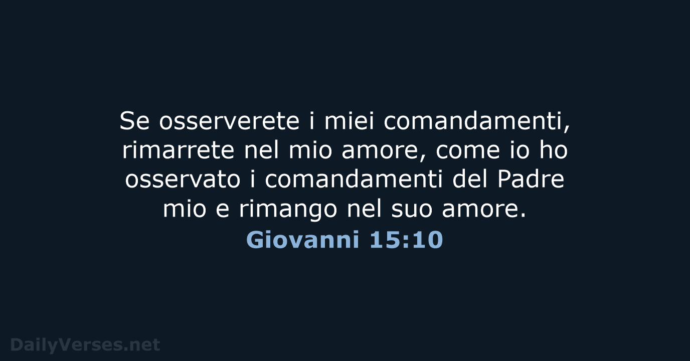 Giovanni 15:10 - CEI