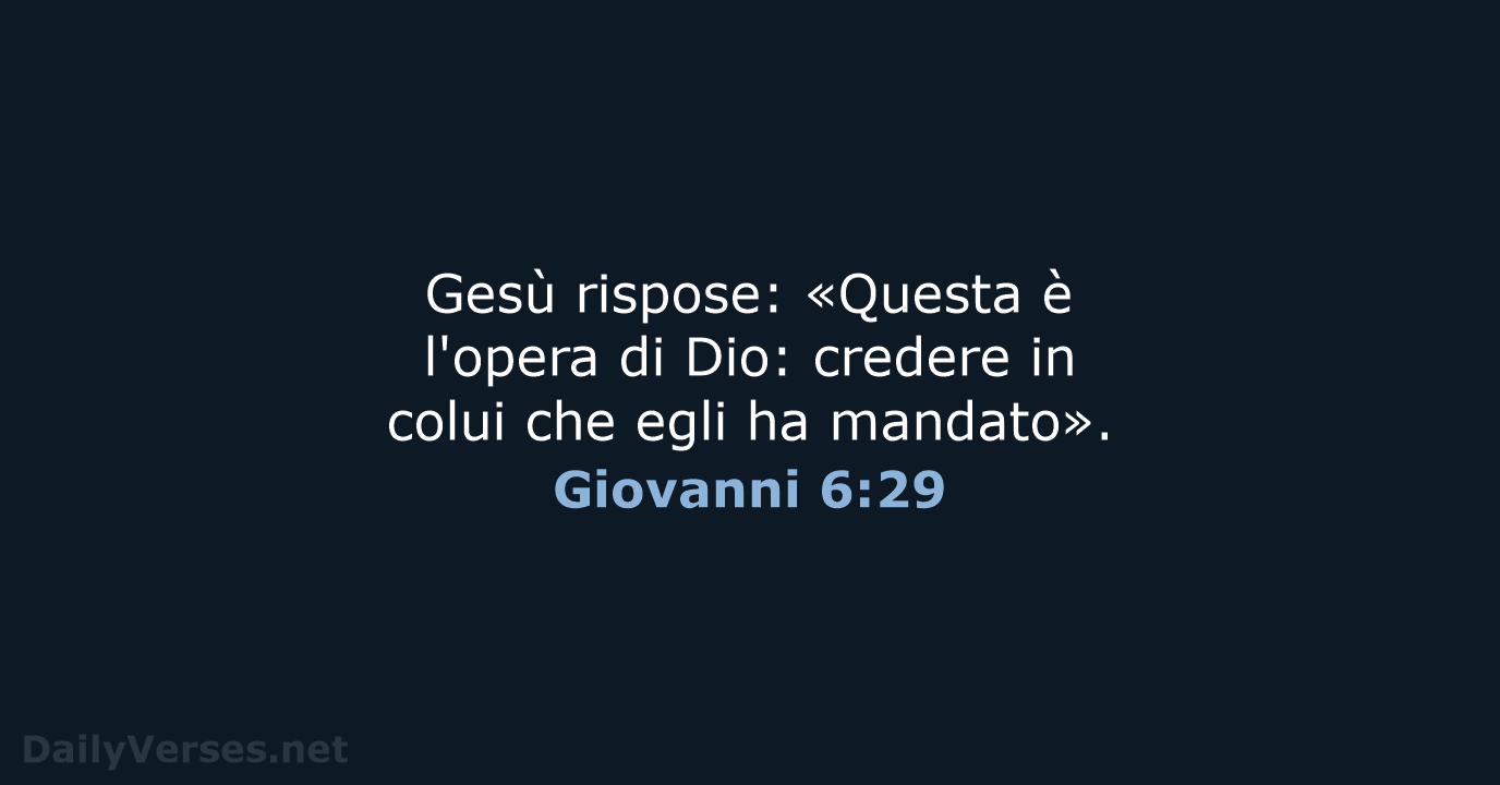 Giovanni 6:29 - CEI