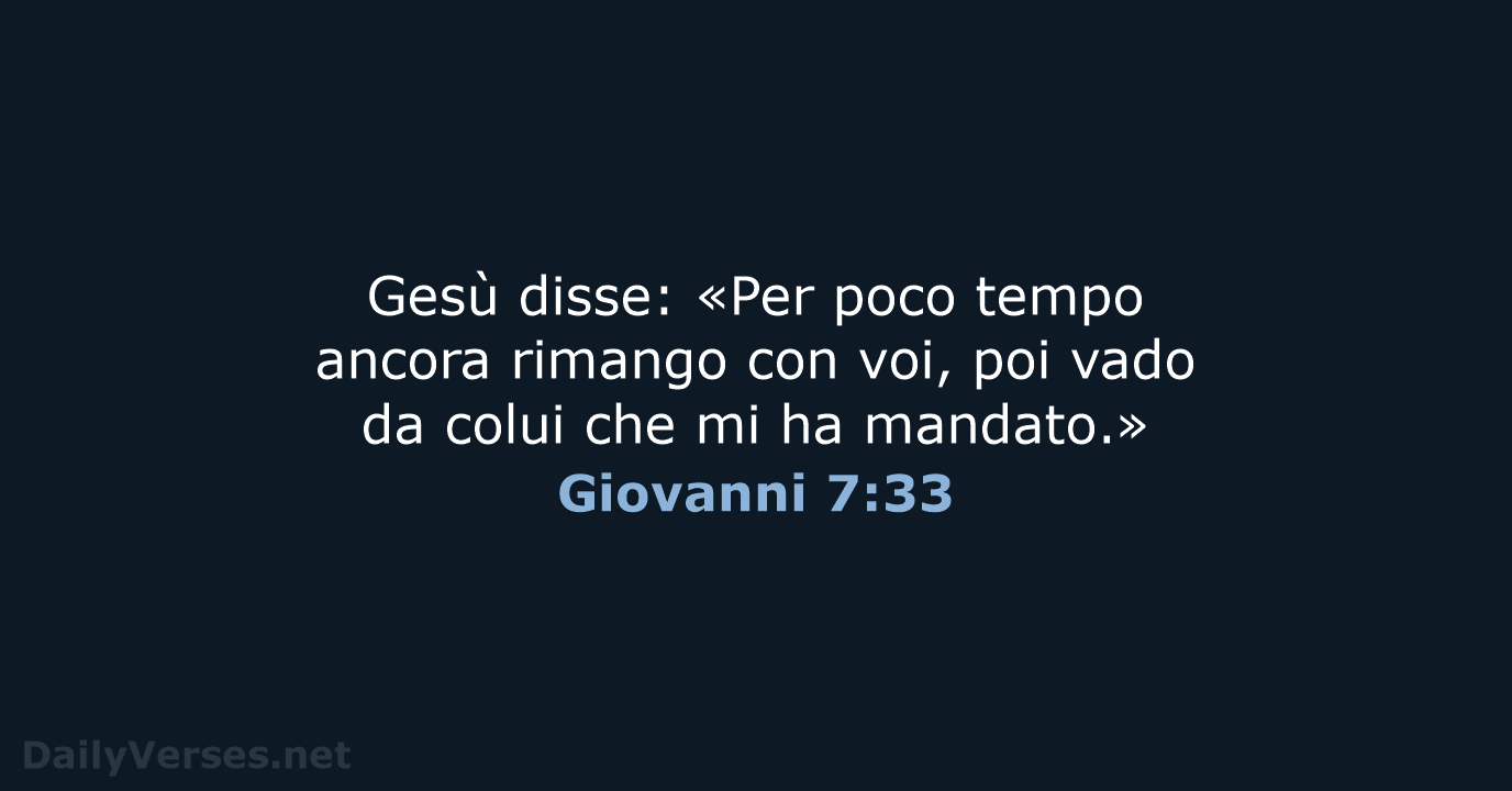 Giovanni 7:33 - CEI