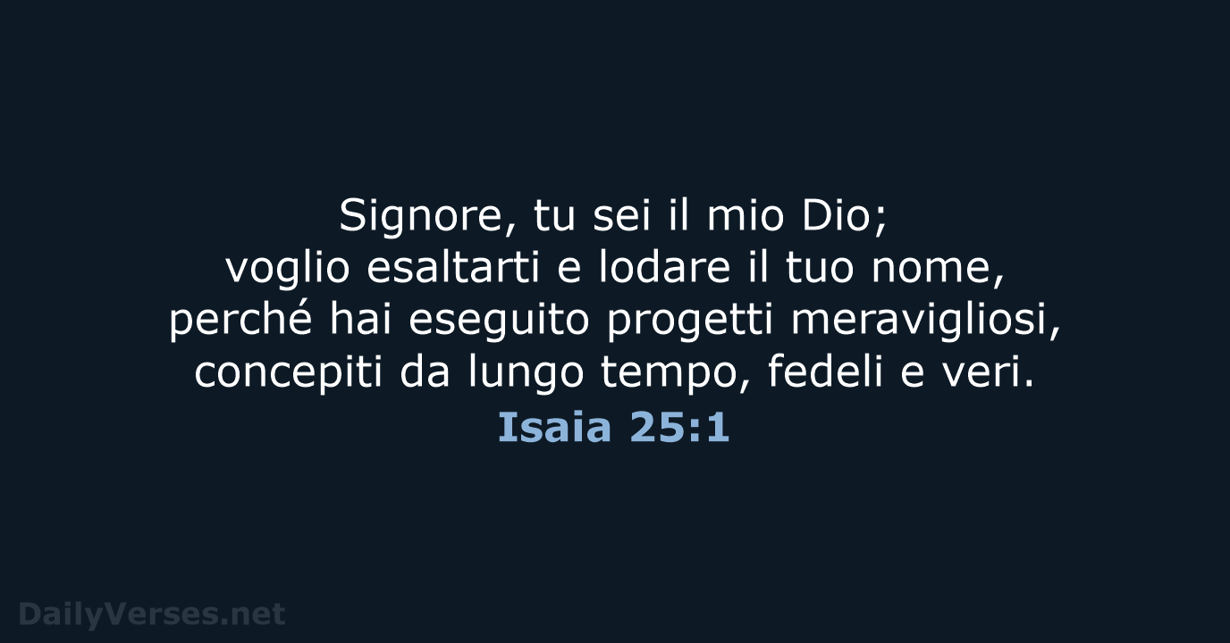 Isaia 25:1 - CEI