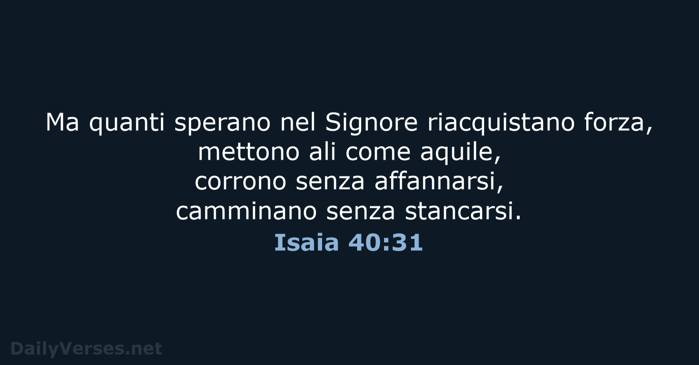 Isaia 40:31 - CEI