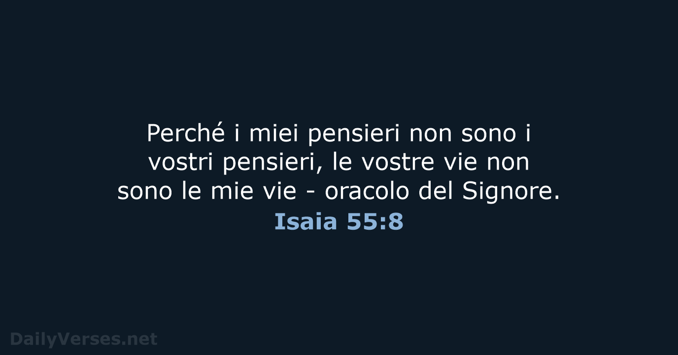 Isaia 55:8 - CEI