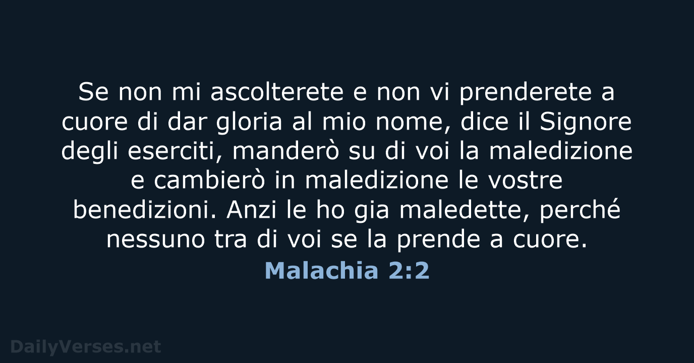 Malachia 2:2 - CEI
