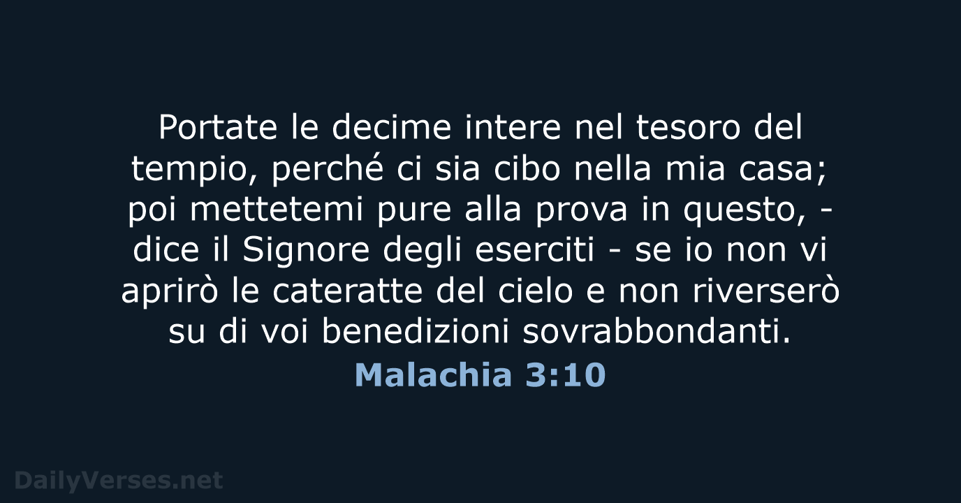 Malachia 3:10 - CEI