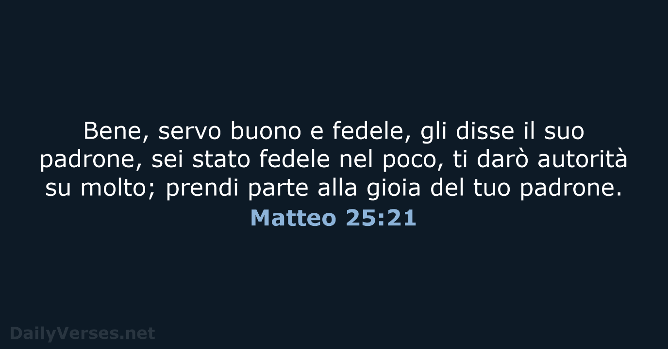 Matteo 25:21 - CEI