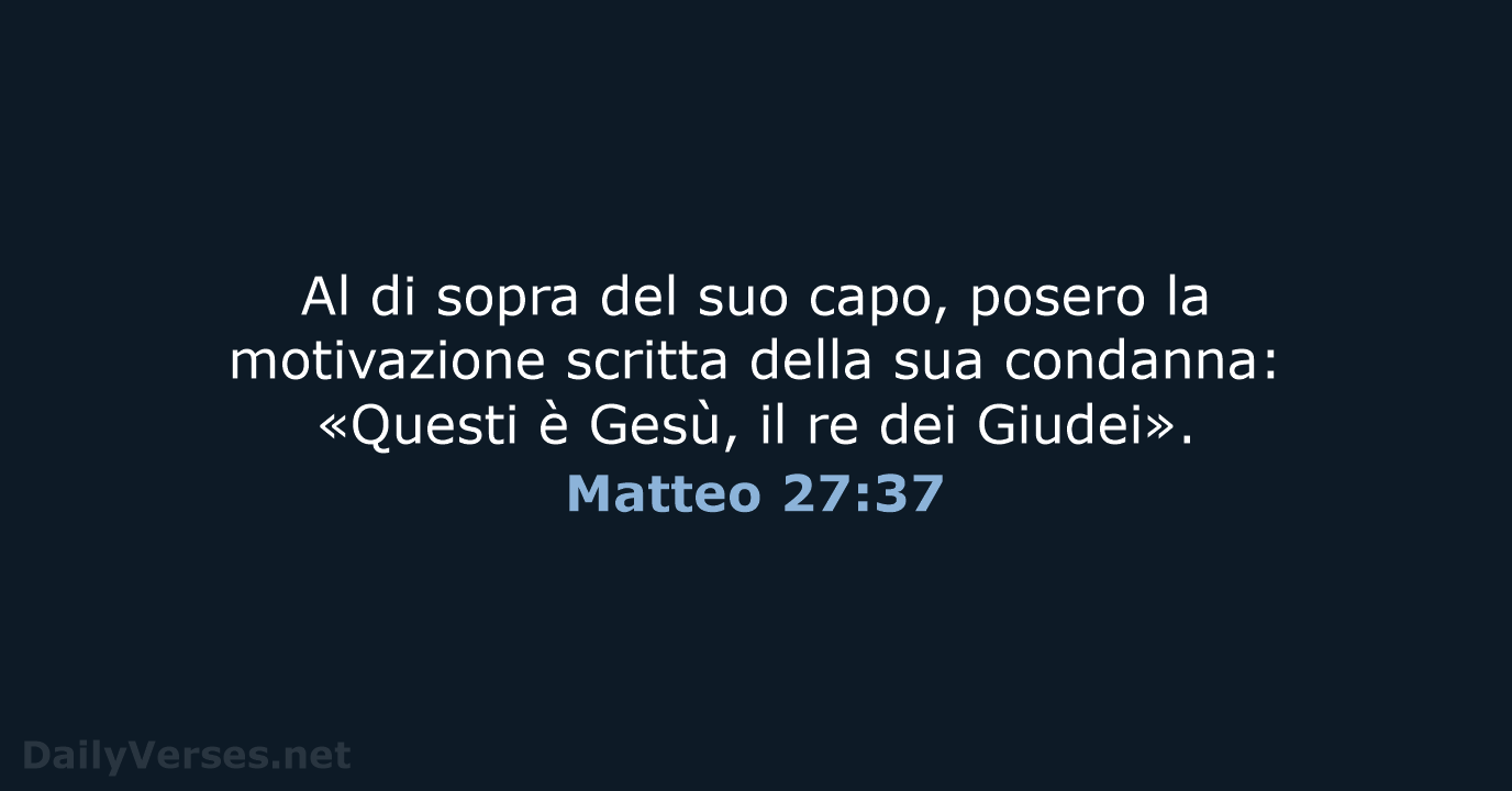 Matteo 27:37 - CEI
