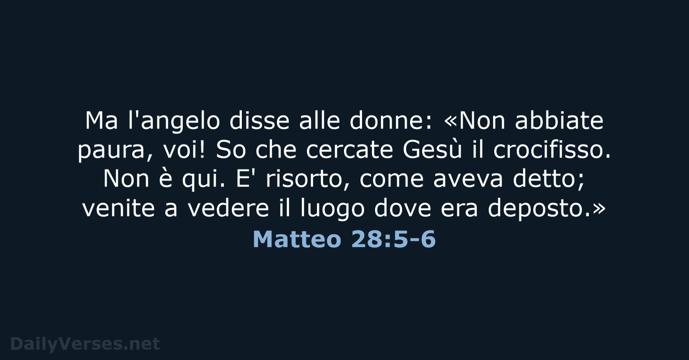 Matteo 28:5-6 - CEI