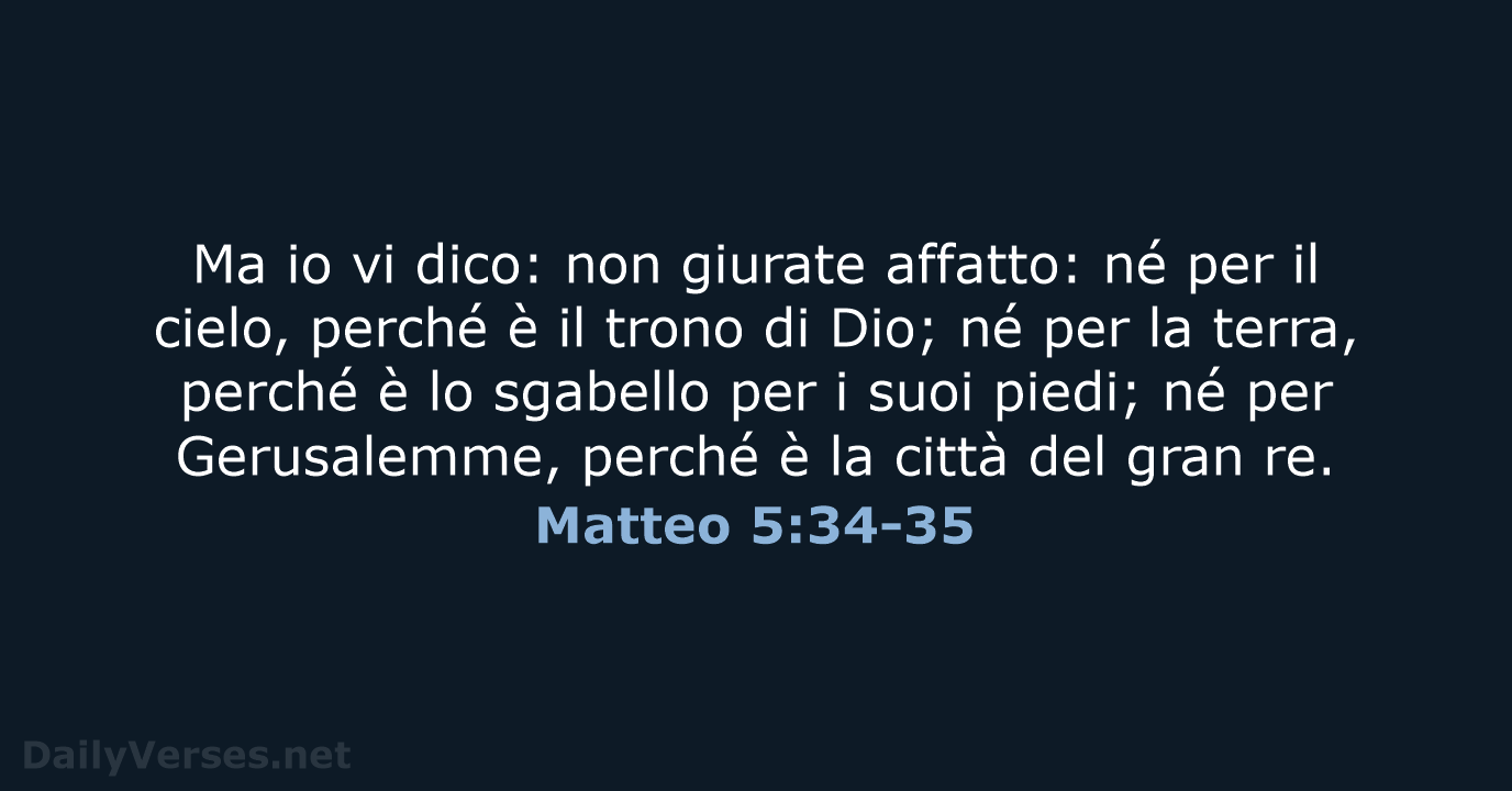 Matteo 5:34-35 - CEI