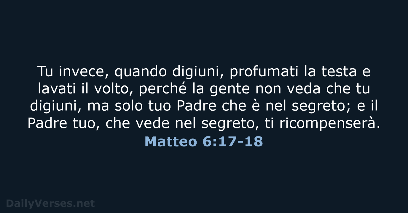 Matteo 6:17-18 - CEI