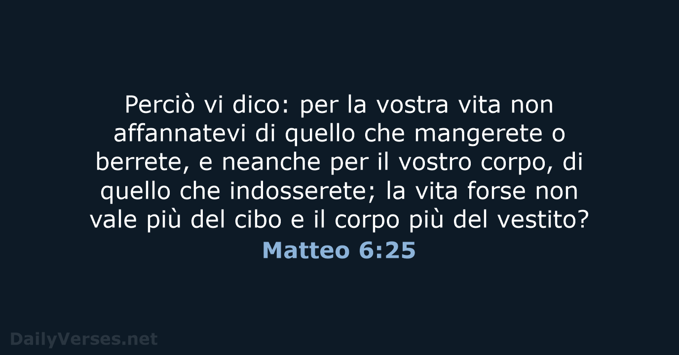 Matteo 6:25 - CEI