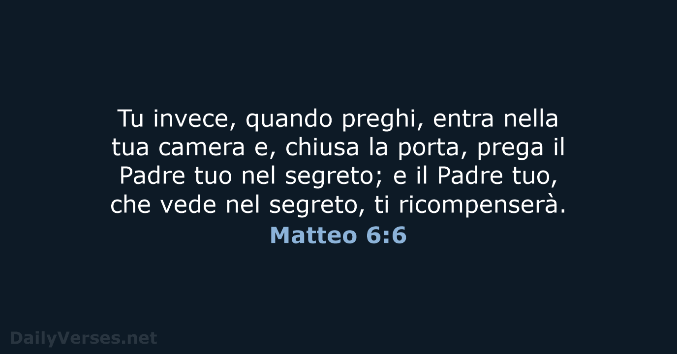 Matteo 6:6 - CEI