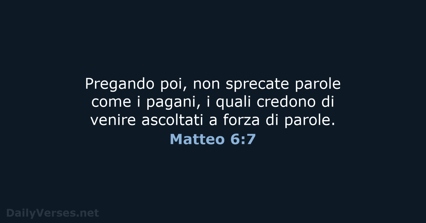 Matteo 6:7 - CEI