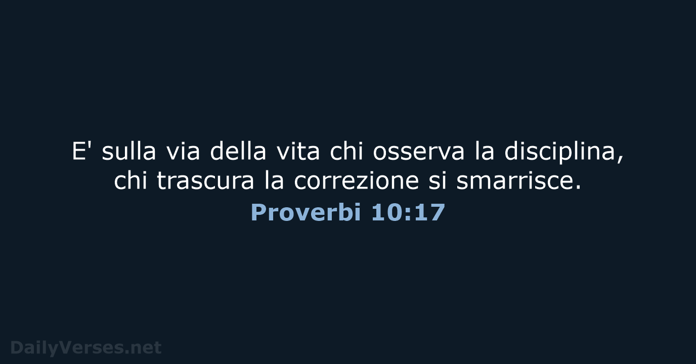 Proverbi 10:17 - CEI