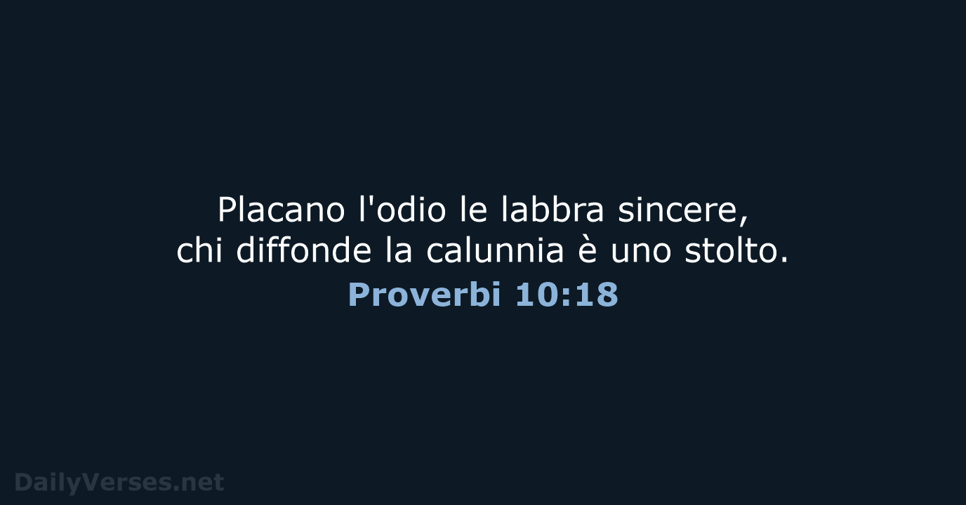 Proverbi 10:18 - CEI