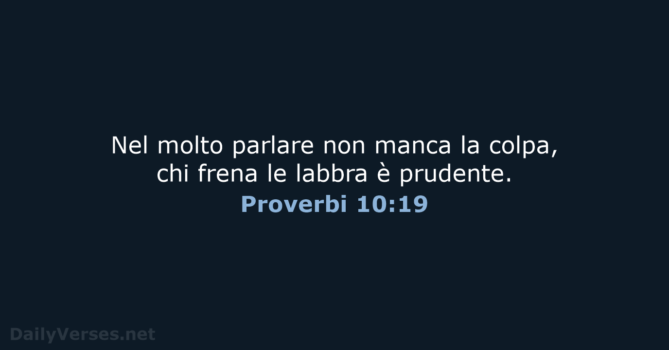 Proverbi 10:19 - CEI