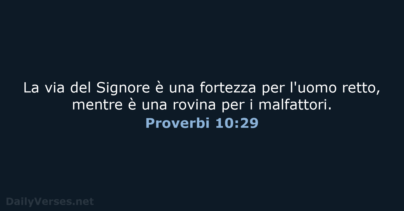 Proverbi 10:29 - CEI