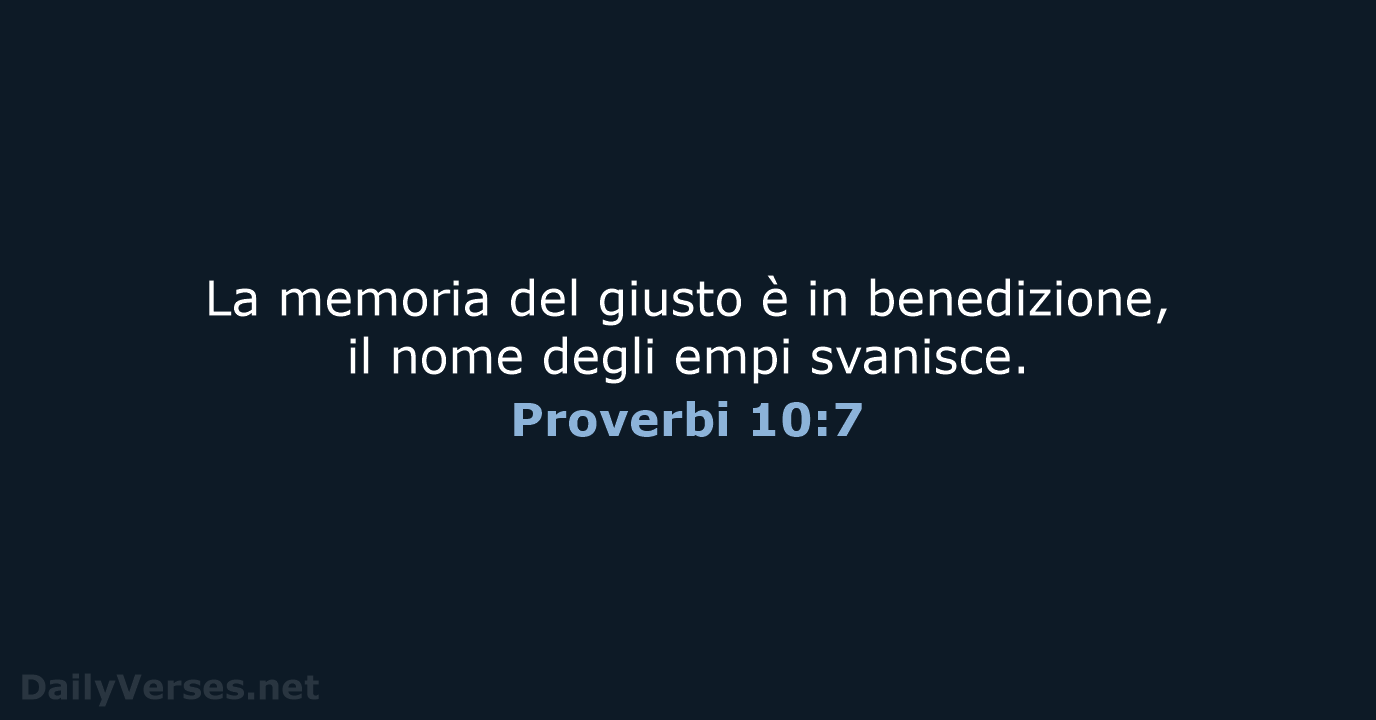 Proverbi 10:7 - CEI