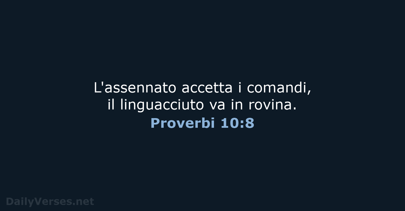 Proverbi 10:8 - CEI