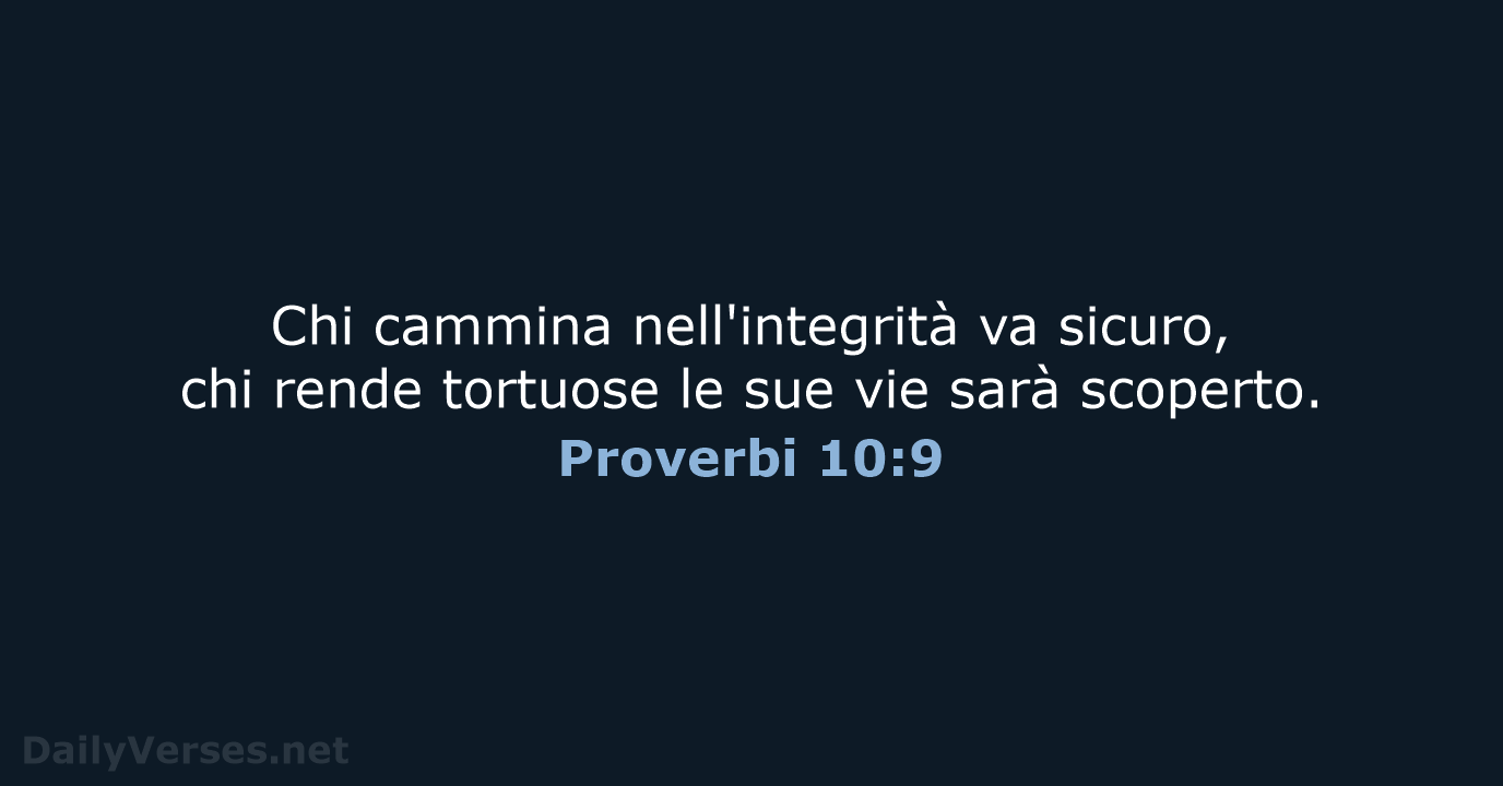 Proverbi 10:9 - CEI