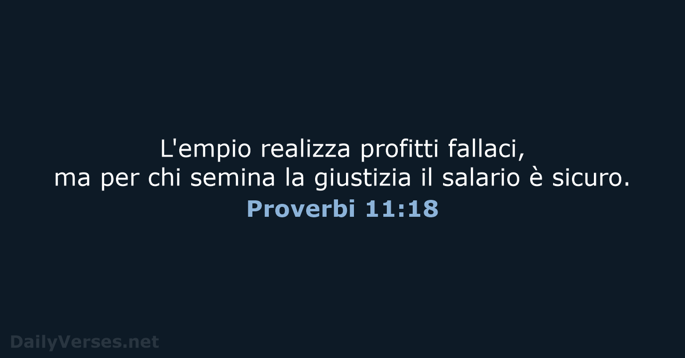Proverbi 11:18 - CEI