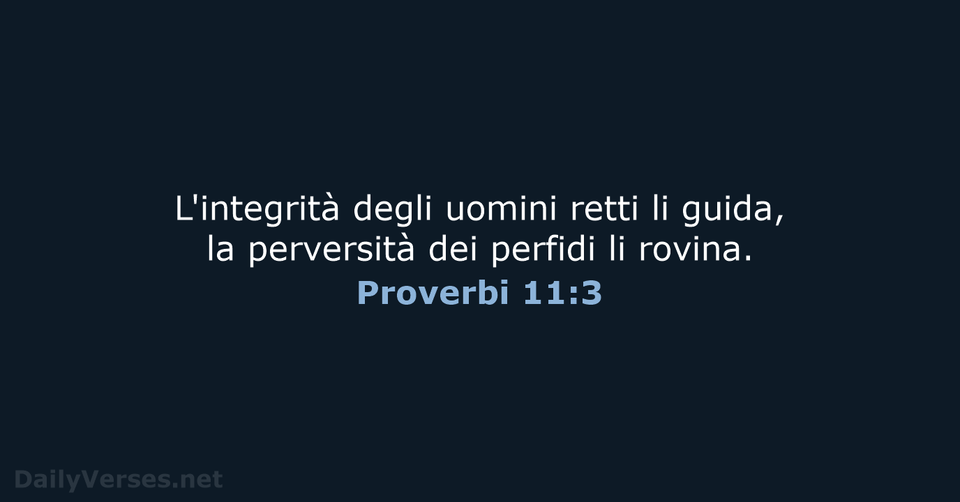 Proverbi 11:3 - CEI
