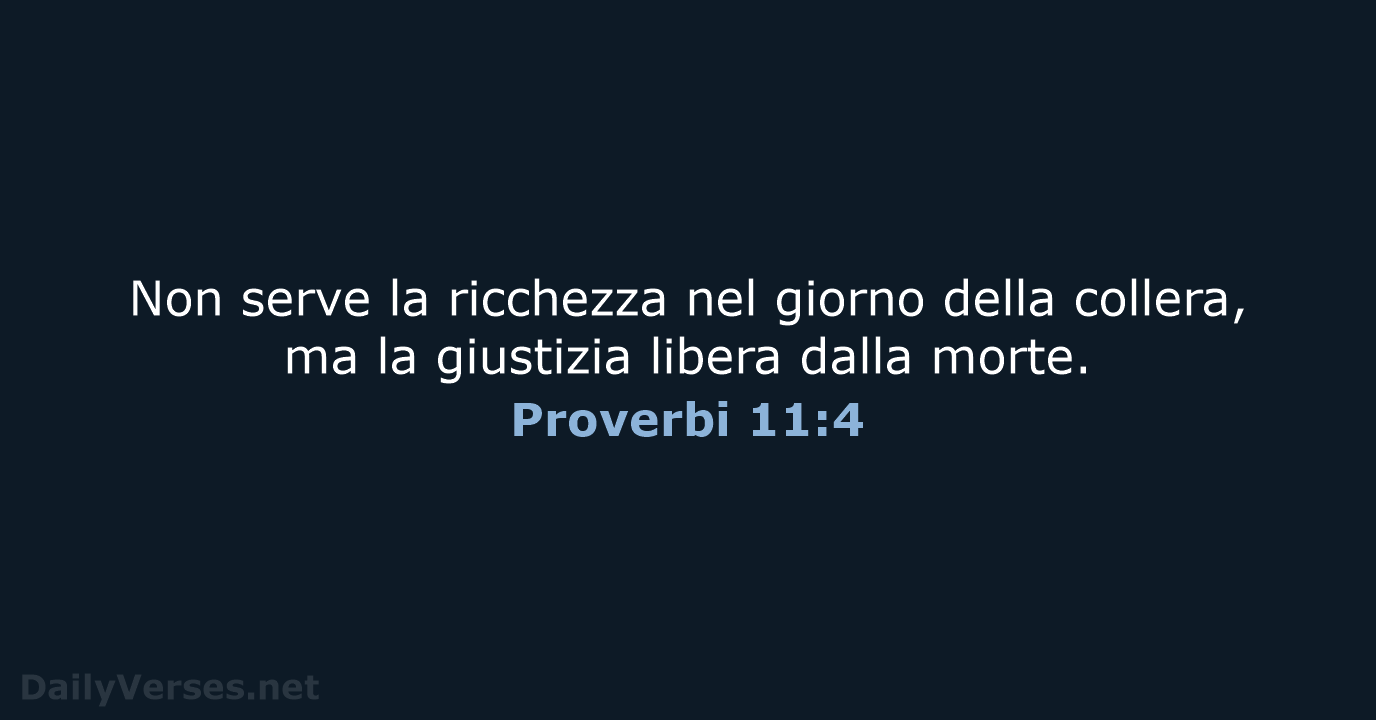 Proverbi 11:4 - CEI