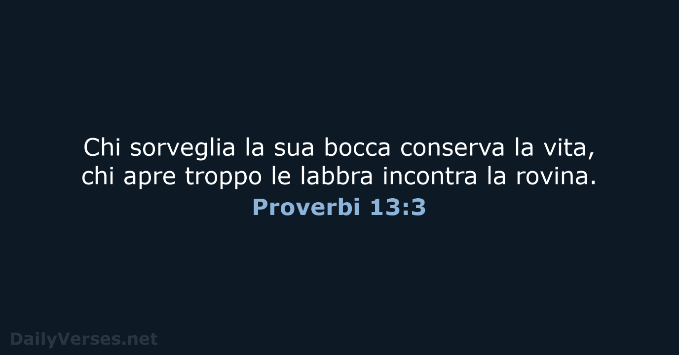 Proverbi 13:3 - CEI