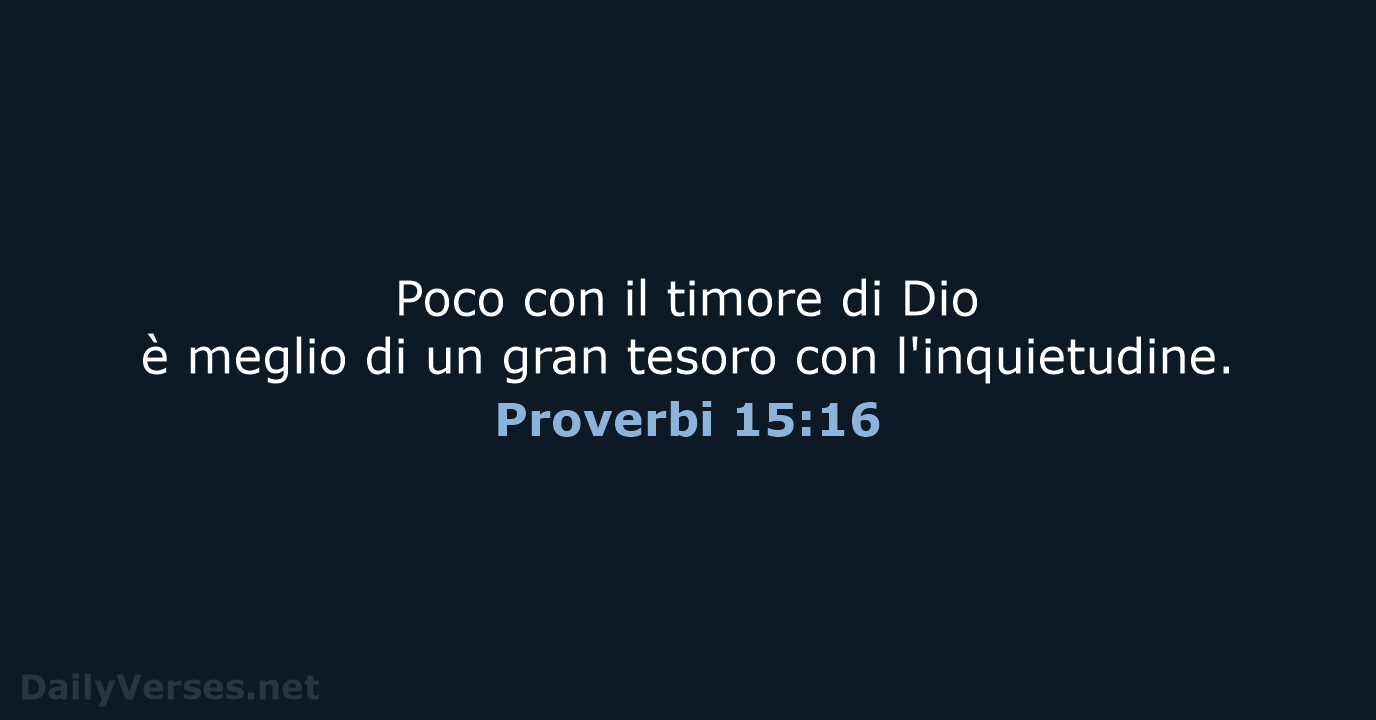 Proverbi 15:16 - CEI