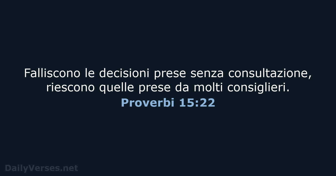 Proverbi 15:22 - CEI
