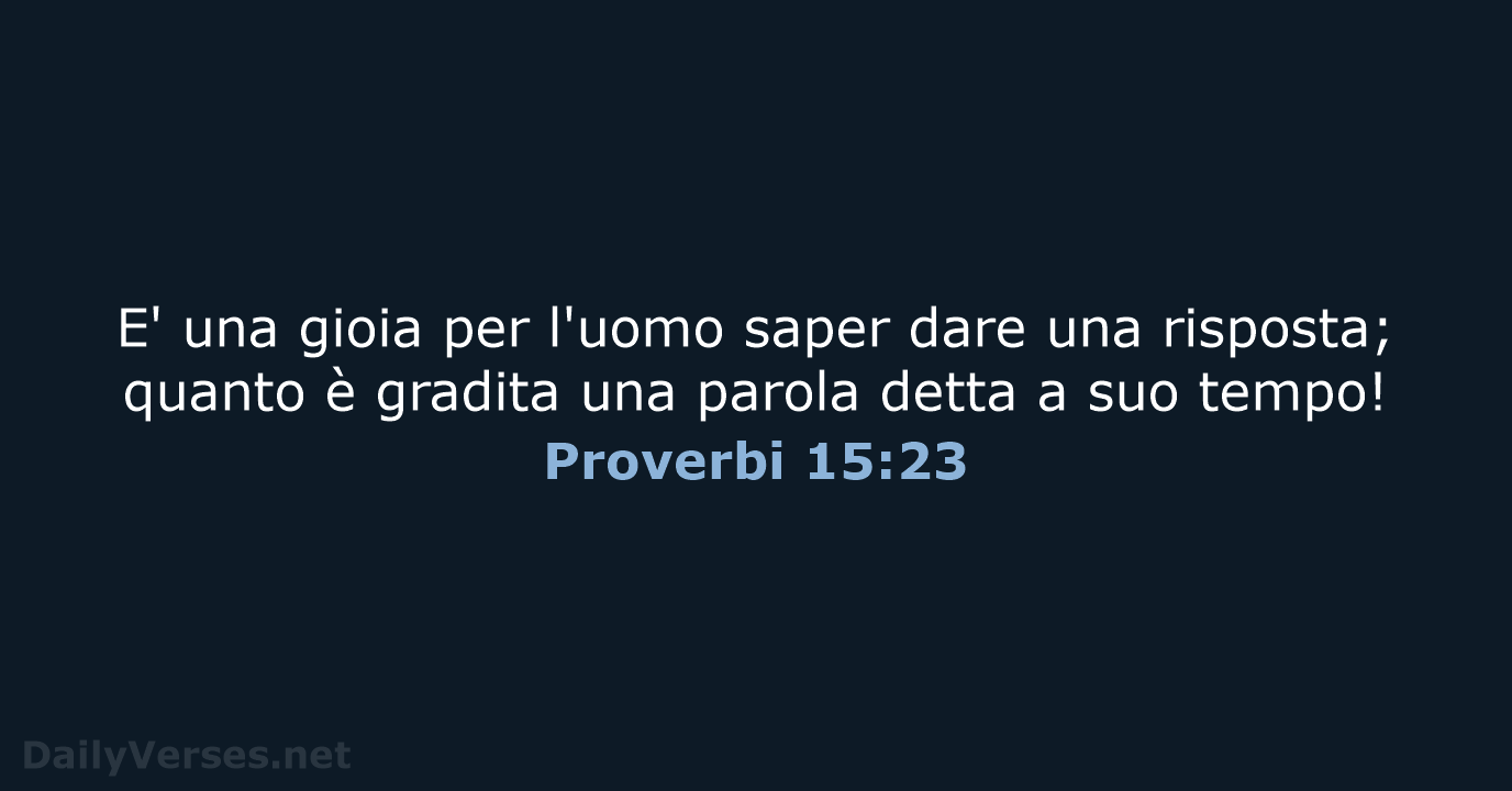 Proverbi 15:23 - CEI
