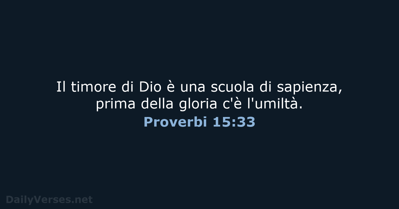 Proverbi 15:33 - CEI
