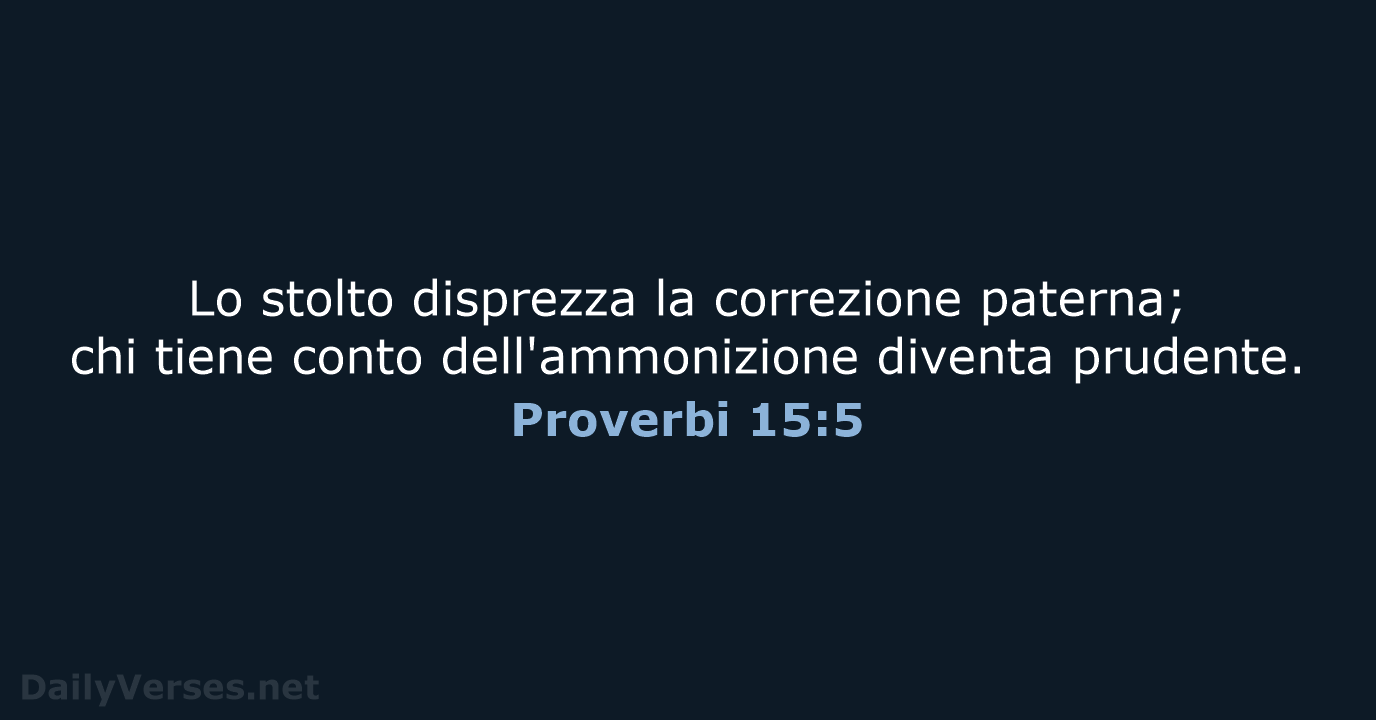Proverbi 15:5 - CEI