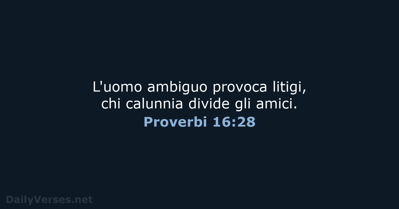 Proverbi 16:28 - CEI