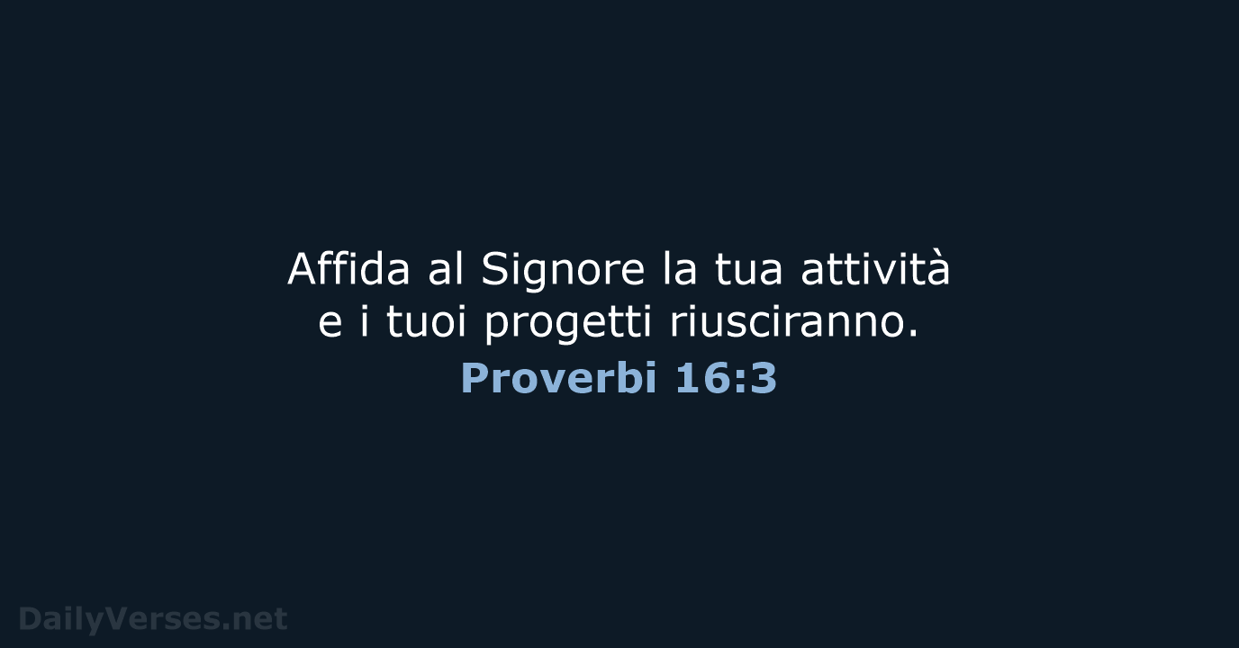 Proverbi 16:3 - CEI