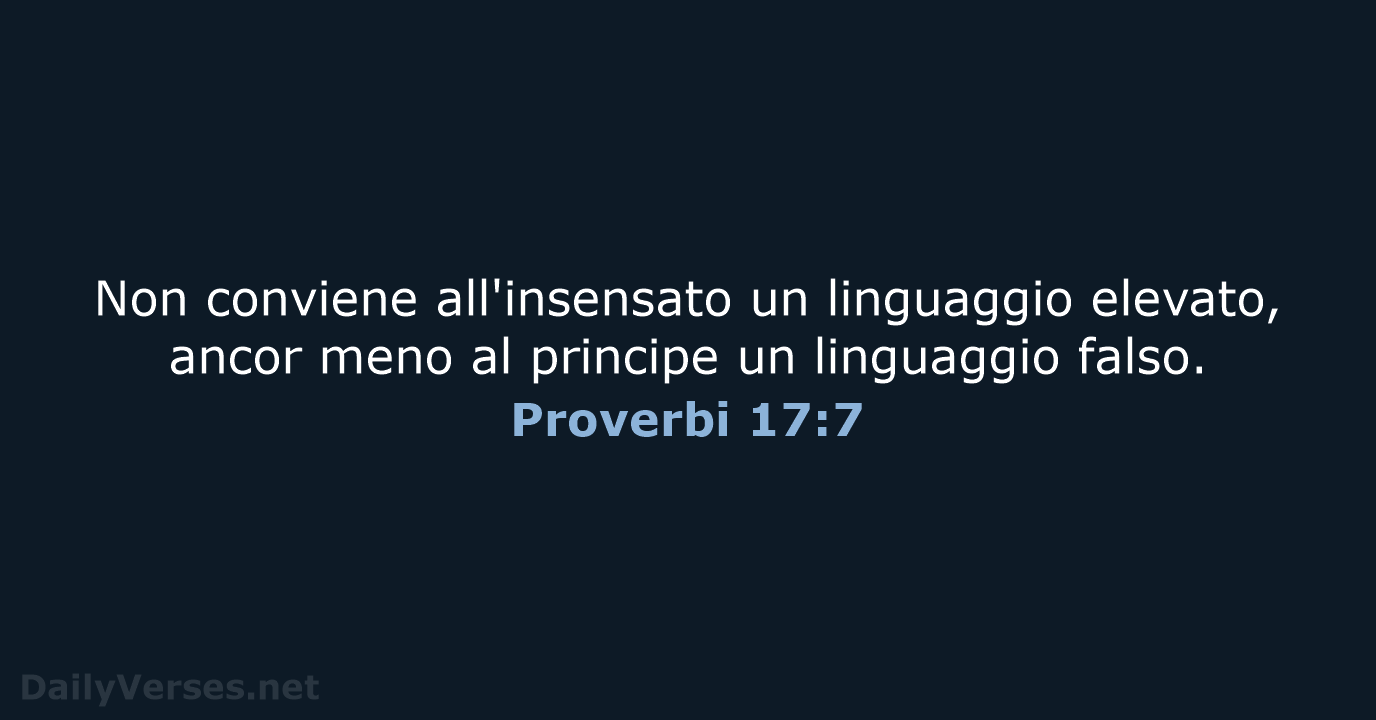 Proverbi 17:7 - CEI
